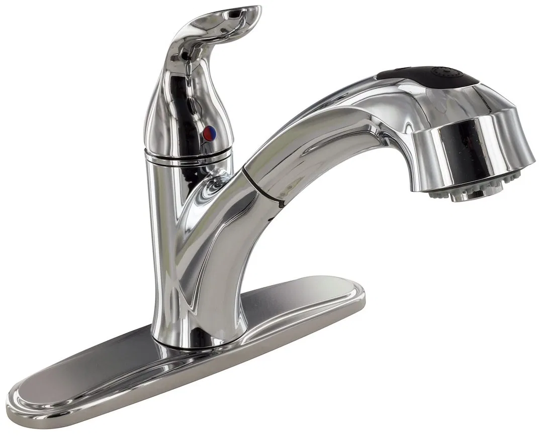 PF231341 – VALTERRA LLC Faucet, Use For Kitchen Single Piece 8 Inch Deck Mount 10 Inch Pull Out Spout Single Lever Ha...